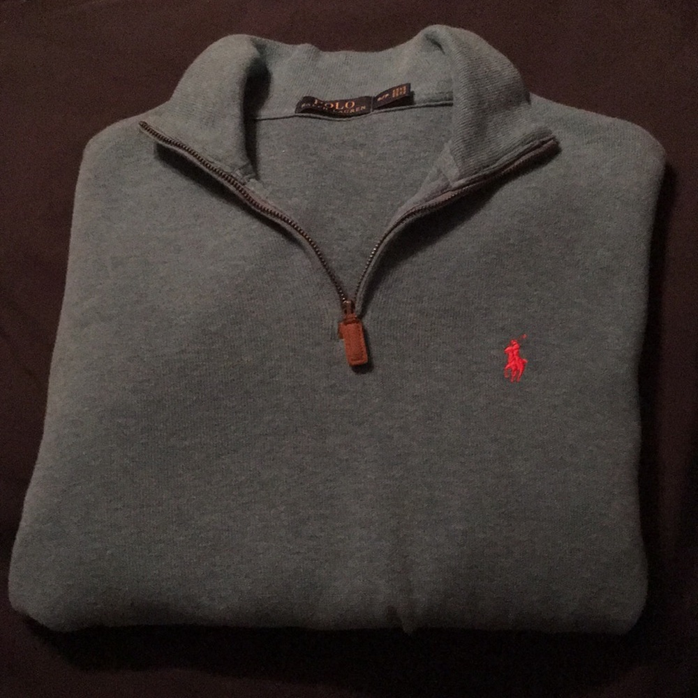 Blue/Aqua Polo 1/4 Sweater. Brand New.